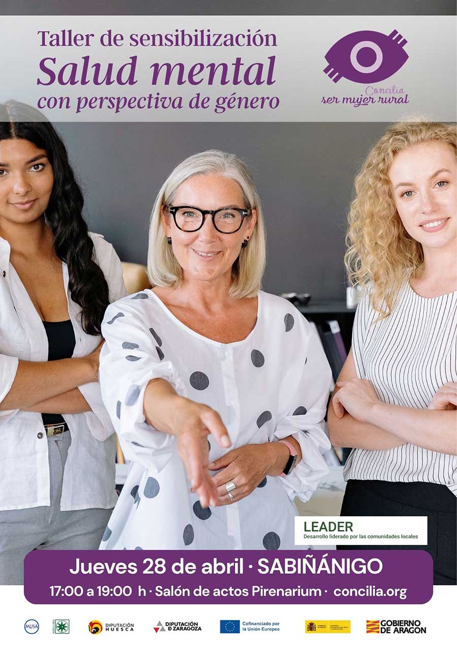 Impulsado por ADECUARA en el marco del proyecto «CONCILIA. Ser mujer rural» y en colaboración con la Asociación MUSA, este taller de sensibilización aborda la salud mental desde una perspectiva de género. La iniciativa está dirigida a profesionales de los ámbitos social, educativo y sanitario, aunque también está abierta a la participación de la ciudadanía. Seguimos avanzando en la creación de espacios seguros que fomenten el diálogo sobre salud mental, contribuyan a eliminar estigmas y promuevan una igualdad efectiva en el medio rural.