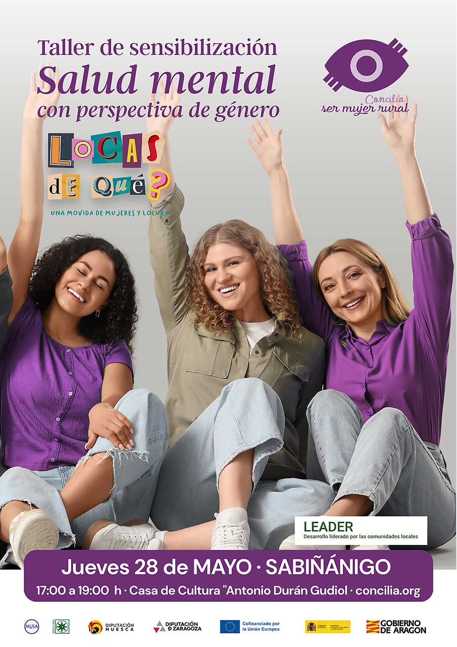 Taller de Sensibilización sobre Salud Mental con perspectiva de género mayo 28 @ 17:00 - 19:00 Casa de Cultura "Antonio Durán Gudiol" C. Pedro de Sesé, 2, Sabiñánigo,